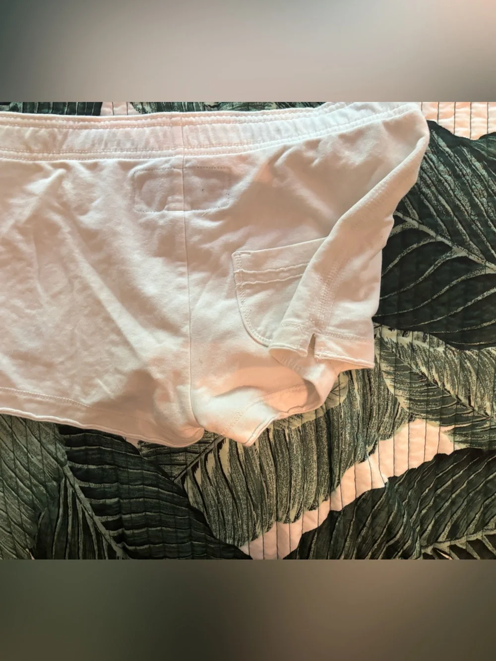 Abercrombie & Fitch White Low-Rise Logo Bike Shorts